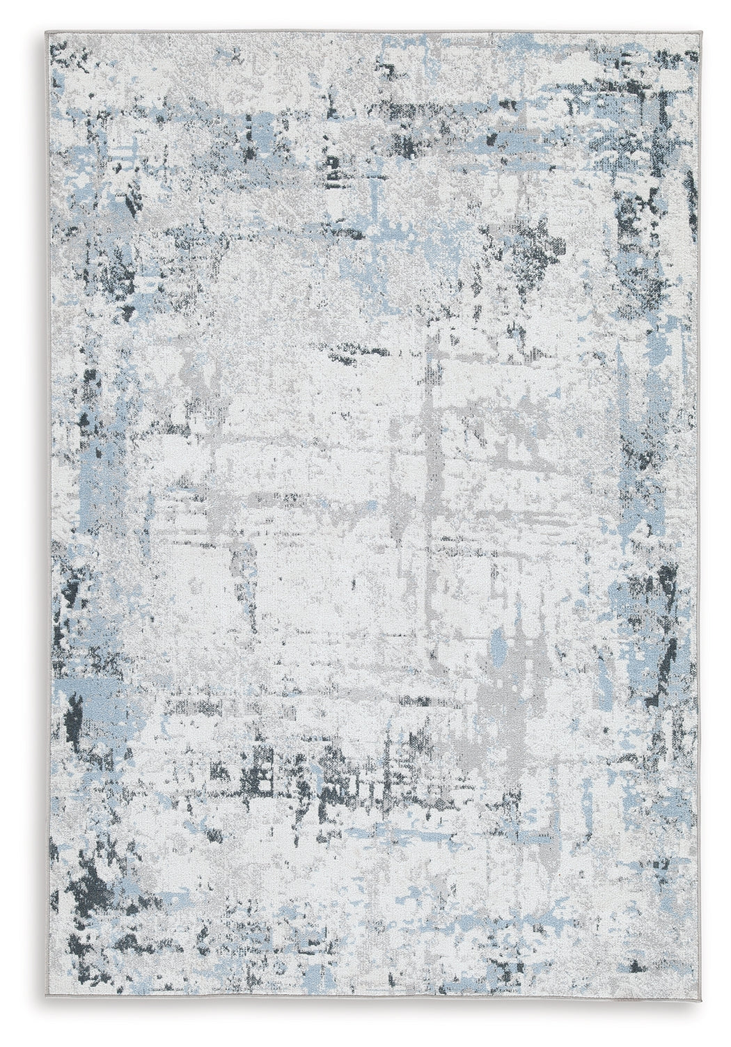 Tampa Furniture Outlet Lutz - Ashley Furniture - Emertonly Rug - 8' x 10' Washable Rug / Blue/White/Gray - R406981