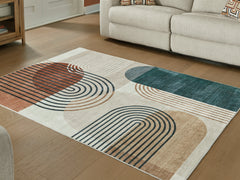 Tampa Furniture Outlet Lutz - Ashley Furniture - Farrendale Rug - Washable 5' x 7' Area Rug / Multi - R407382