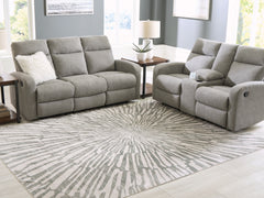 Tampa Furniture Outlet Lutz - Ashley Furniture - Verland Rug - Washable 7'6" x 9'6" Area Rug / Gray/White - R407431