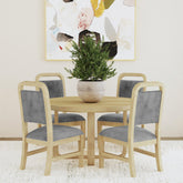 Ridgemont Dining Side Chair with Grey Fabric in Natural (2 Per Carton) – SKU D-14440-6-SC | Elements