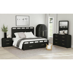 Ridgemont Full Storage Bed in Black with Grain