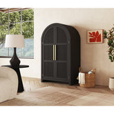 Ridgemont Large Bookcase in Black with Grain – SKU A-14440-8W-CBL | Elements