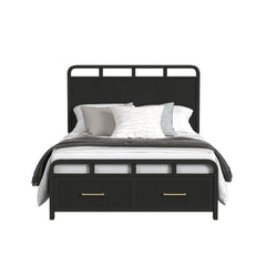 Ridgemont Full Storage Bed in Black with Grain