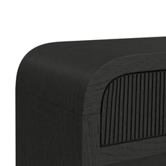 Ridgemont Sofa Table with Bottom Shelf in Black with Grain