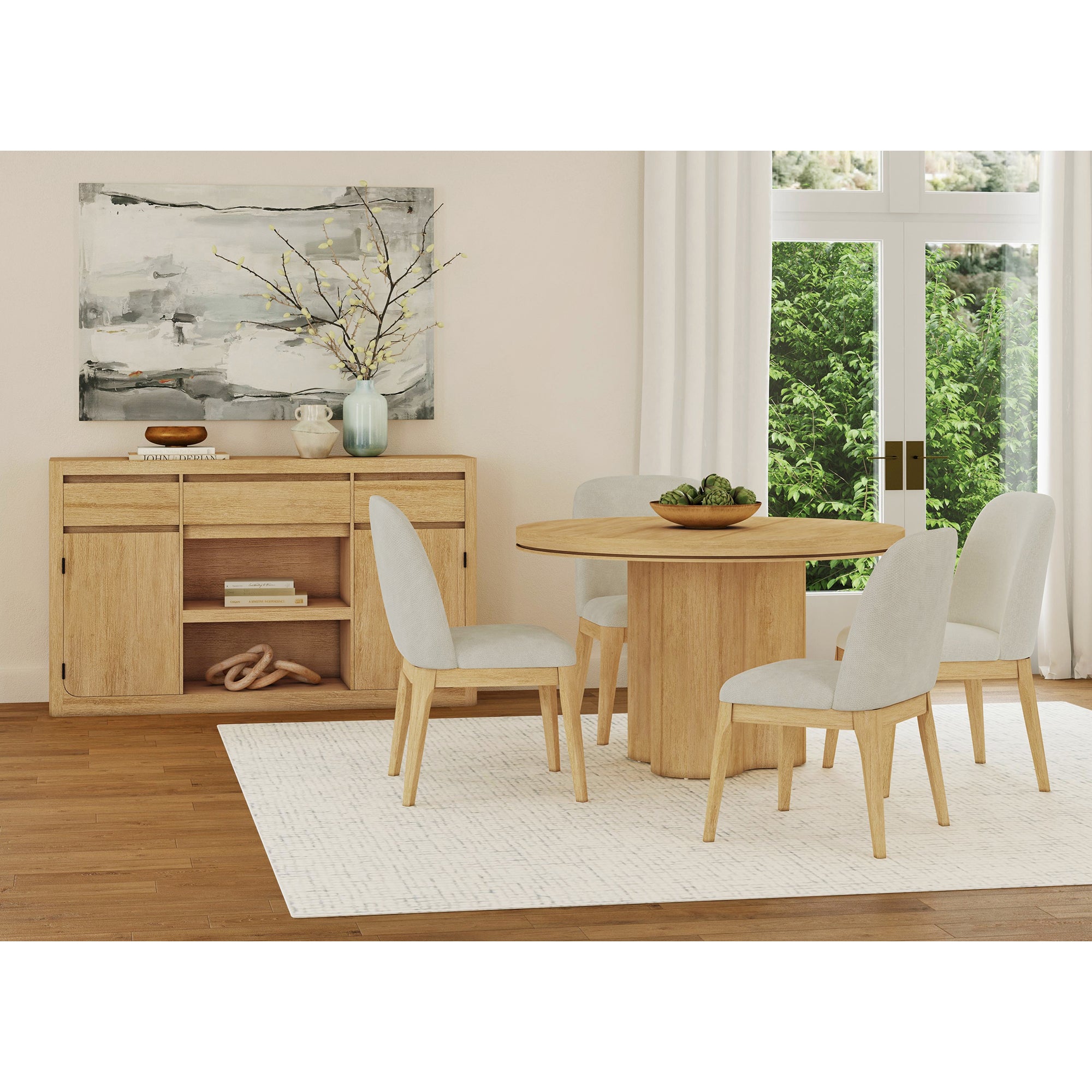 Rosalie Round Dining Table in Natural – SKU D-16860-6-RDT | Elements