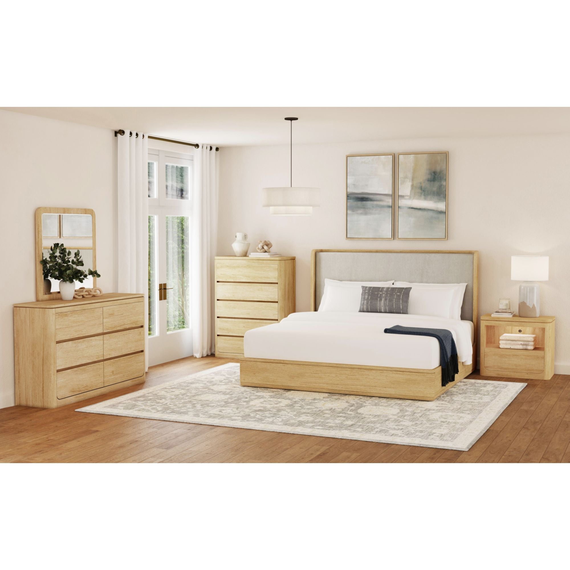 Rosalie King UPH Bed in Natural – SKU B-16860-6-KB | Elements