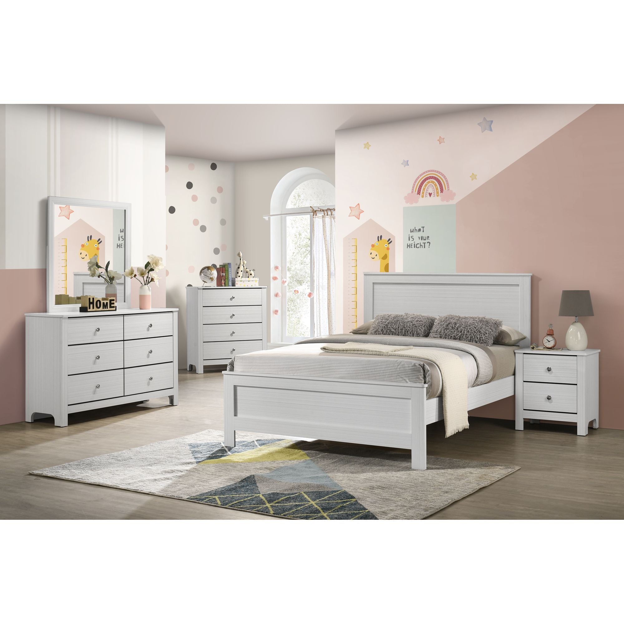 Sami Youth Full Panel Bed in White – SKU SM790FB | Elements