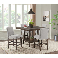 Seneca Square Counter Table with Lazy Susan in Brown – SKU D-7670-5-CT | Elements