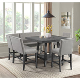 Seneca Counter 3PC Corner Bench Grey Fabric in Grey – SKU D-7670-3-CCBNC | Elements
