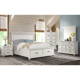 Slater King Bed in Antique White – SKU SR650KB | Elements