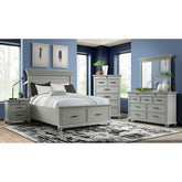 Slater Queen Platform Storage Bed in Grey – SKU SR350QB | Elements
