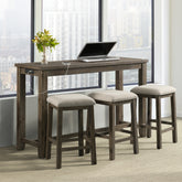 Stone Occasional Bar Table Single Pack Gray Finish (Table + Three Stools) – SKU TST300BTSP | Elements