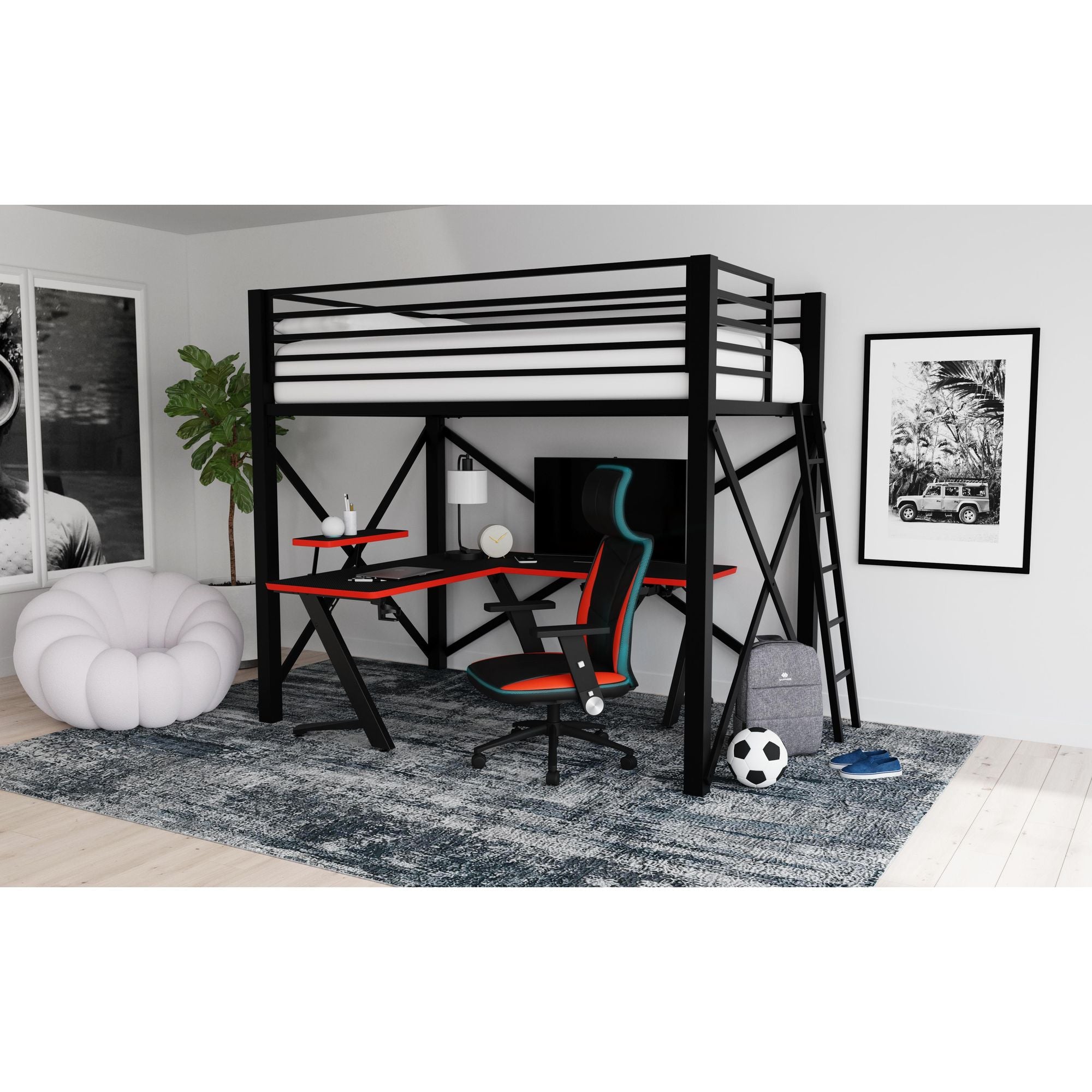 Waterside L shape Desk in Black – SKU H-14230-8-DK | Elements