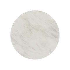 Sylvie Round Dining Table with White Faux Marble Top in Natural
