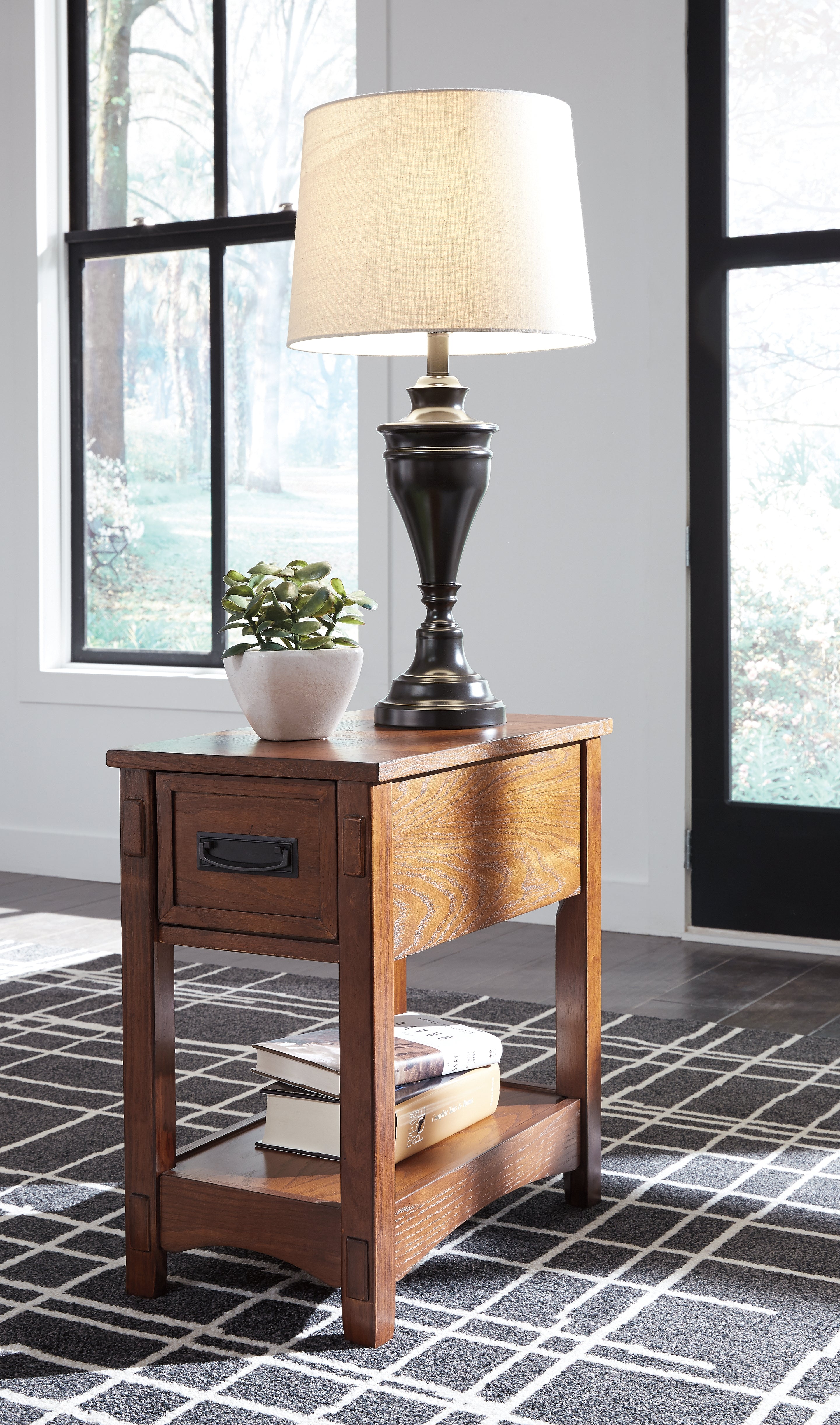 Tampa Furniture Outlet Lutz - Ashley Furniture - Breegin Chairside End Table - Chair Side End Table / Brown - T007-319