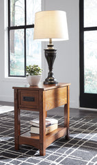Tampa Furniture Outlet Lutz - Ashley Furniture - Breegin Chairside End Table - Chair Side End Table / Brown - T007-319