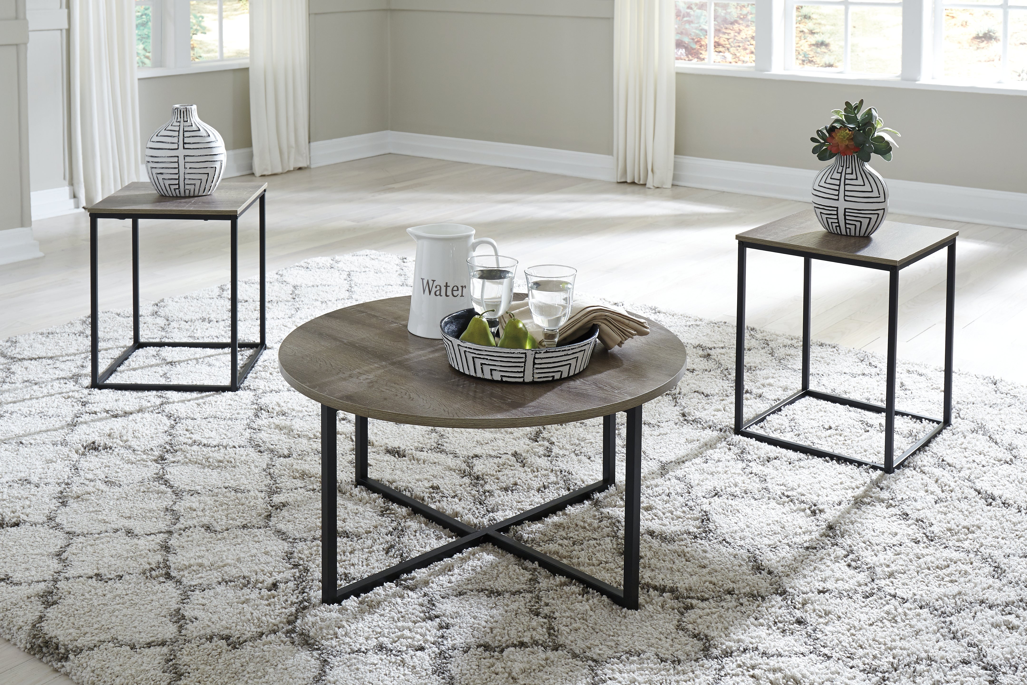 Tampa Furniture Outlet Lutz - Ashley Furniture - Wadeworth Table (Set of 3) - Occasional Table Set (3/CN) / Two-tone - T103-213