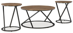Tampa Furniture Outlet Lutz - Ashley Furniture - Cassbryn Table (Set of 3) - Occasional Table Set (3/CN) / Brown/Black - T152-13