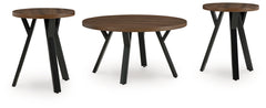 Tampa Furniture Outlet Lutz - Ashley Furniture - Elbrynn Table (Set of 3) - Occasional Table Set (3/CN) / Brown/Black - T153-13