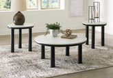 Tampa Furniture Outlet Lutz - Ashley Furniture - Xandrum Table (Set of 3) - Occasional Table Set (3/CN) / Black/White - T159-13