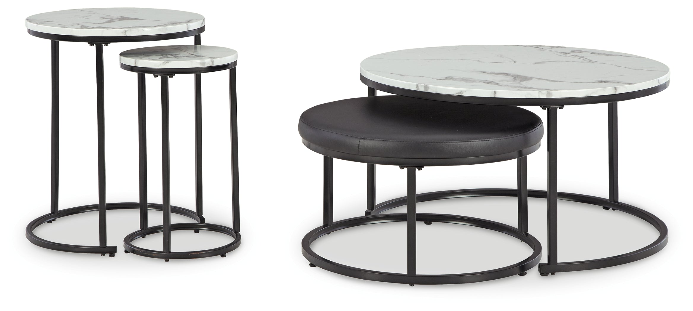 Tampa Furniture Outlet Lutz - Ashley Furniture - Jusmour Table (Set of 4) - Occasional Nesting TBL (4/CN) / Black/White - T161-14