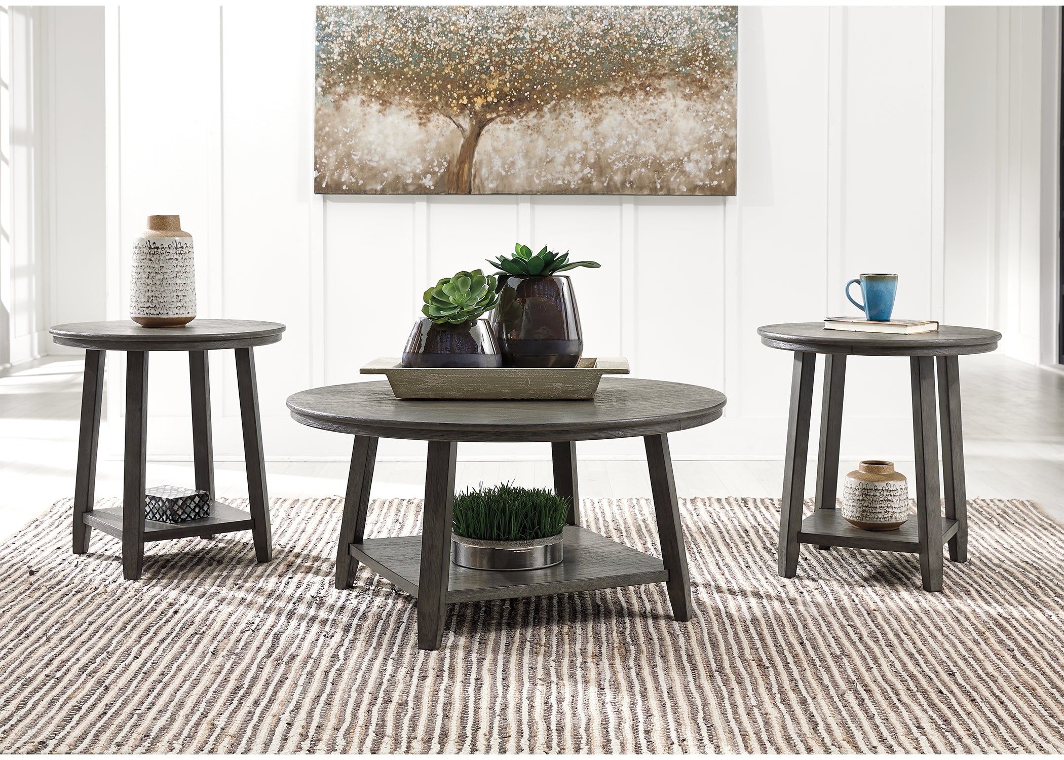 Tampa Furniture Outlet Lutz - Ashley Furniture - Caitbrook Table (Set of 3) - Occasional Table Set (3/CN) / Gray - T188-13