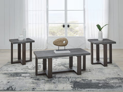 Tampa Furniture Outlet Lutz - Ashley Furniture - Dynnford Table (Set of 3) - Occasional Table Set (3/CN) / Gray/Brown - T216-13