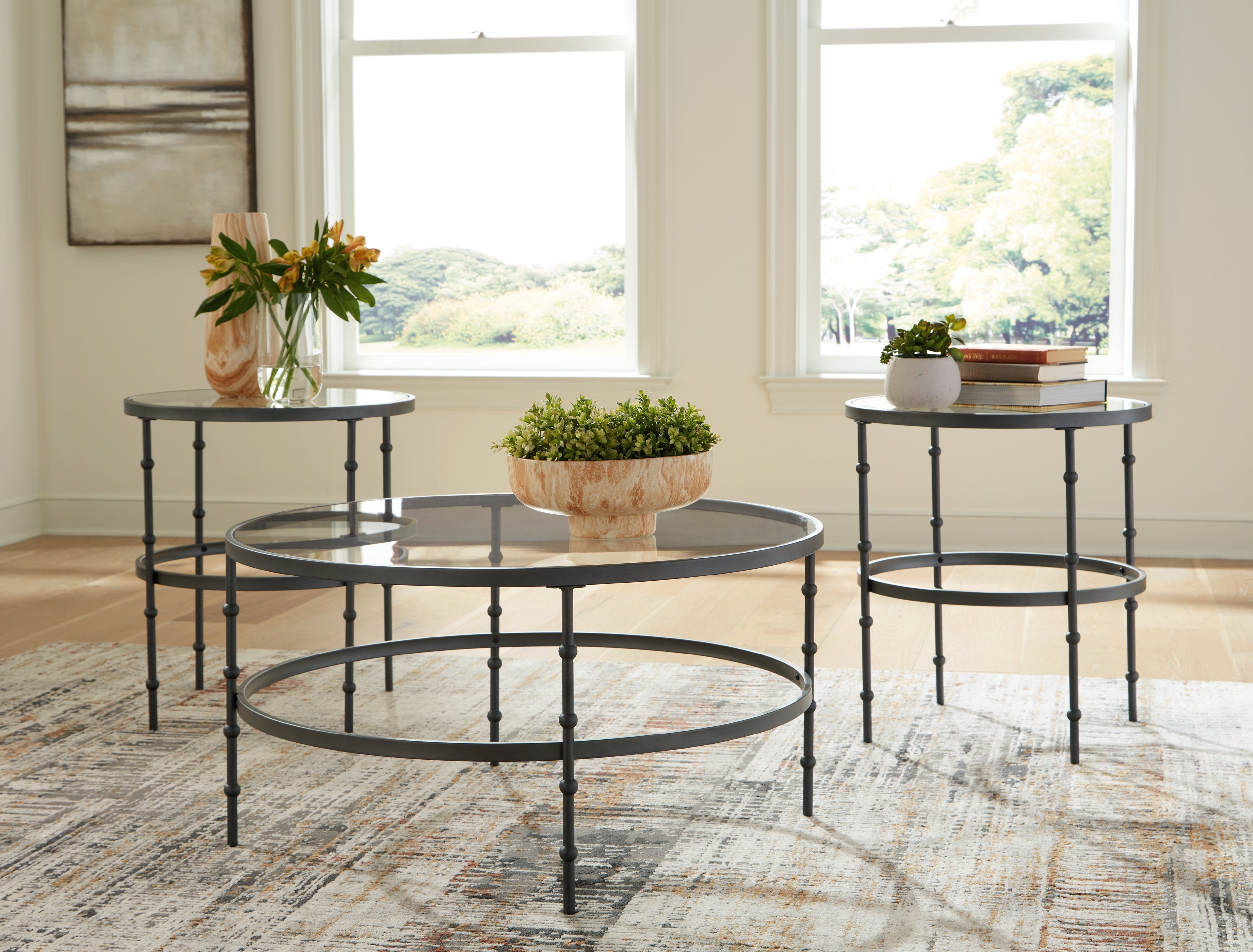 Tampa Furniture Outlet Lutz - Ashley Furniture - Kellyco Table (Set of 3) - Occasional Table Set (3/CN) / Gunmetal - T246-13