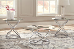 Tampa Furniture Outlet Lutz - Ashley Furniture - Hollynyx Table (Set of 3) - Occasional Table Set (3/CN) / Chrome Finish - T270-13