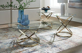 Tampa Furniture Outlet Lutz - Ashley Furniture - Crimonti Table (Set of 3) - Occasional Table Set (3/CN) / Champagne - T273-13