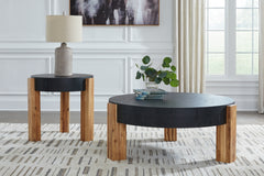 Tampa Furniture Outlet Lutz - Ashley Furniture - Breenmore Table (Set of 2) - Occasional Table Set (Set of 2) / Black/Natural - T322-12