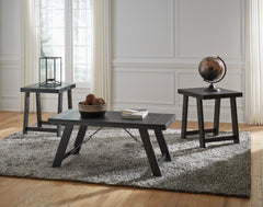 Tampa Furniture Outlet Lutz - Ashley Furniture - Noorbrook Table (Set of 3) - Occasional Table Set (3/CN) / Black/Pewter - T351-13