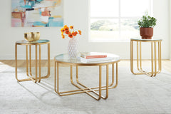 Tampa Furniture Outlet Lutz - Ashley Furniture - Milloton Table (Set of 3) - Occasional Table Set (3/CN) / Gold - T398-13