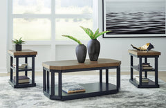 Tampa Furniture Outlet Lutz - Ashley Furniture - Landocken Table (Set of 3) - Occasional Table Set (3/CN) / Brown/Blue - T402-13