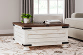 Tampa Furniture Outlet Lutz - Ashley Furniture - Wystfield Coffee Table - Cocktail Table with Storage / White/Brown - T459-20