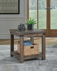 Tampa Furniture Outlet Lutz - Ashley Furniture - Hollum End Table - Square End Table / Rustic Brown - T466-2