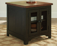 Tampa Furniture Outlet Lutz - Ashley Furniture - Valebeck End Table - Rectangular End Table / Black/Brown - T468-3