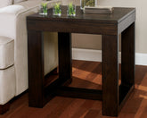 Tampa Furniture Outlet Lutz - Ashley Furniture - Watson End Table - Square End Table / Dark Brown - T481-2