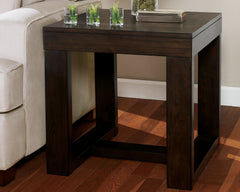 Tampa Furniture Outlet Lutz - Ashley Furniture - Watson End Table - Square End Table / Dark Brown - T481-2