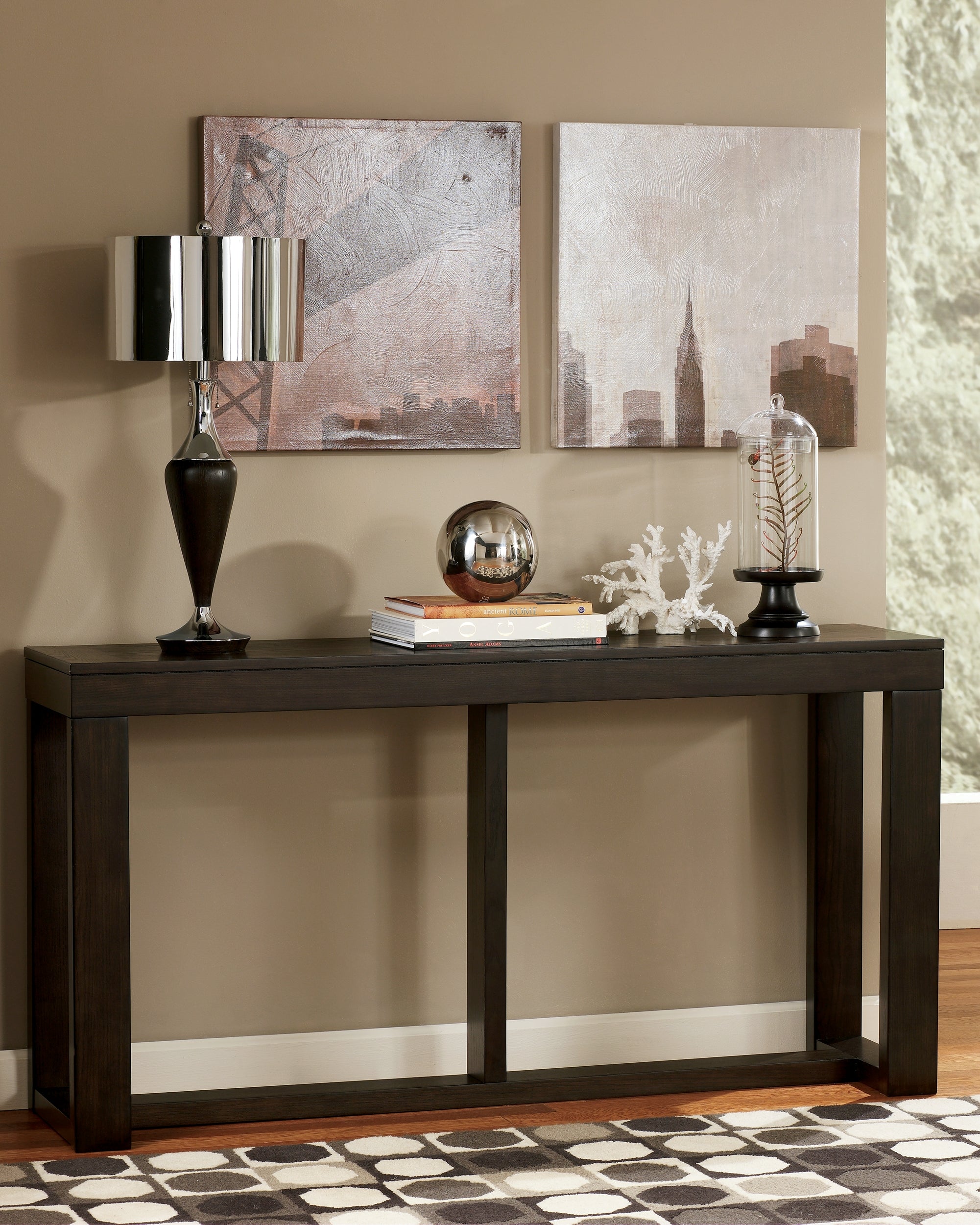 Tampa Furniture Outlet Lutz - Ashley Furniture - Watson Sofa/Console Table - Sofa Table / Dark Brown - T481-4