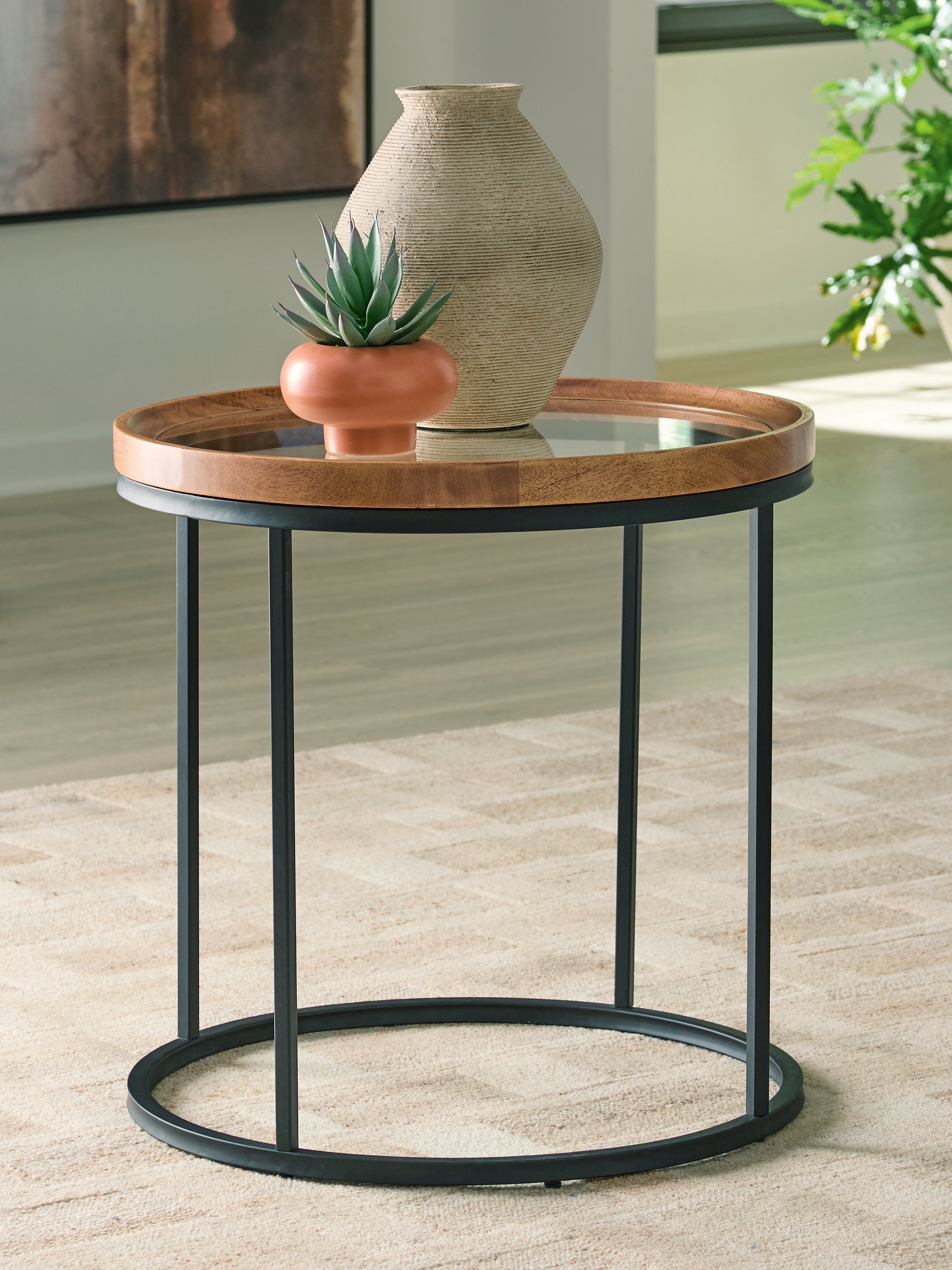 Tampa Furniture Outlet Lutz - Ashley Furniture - Noraluna End Table - Round End Table - T502-6