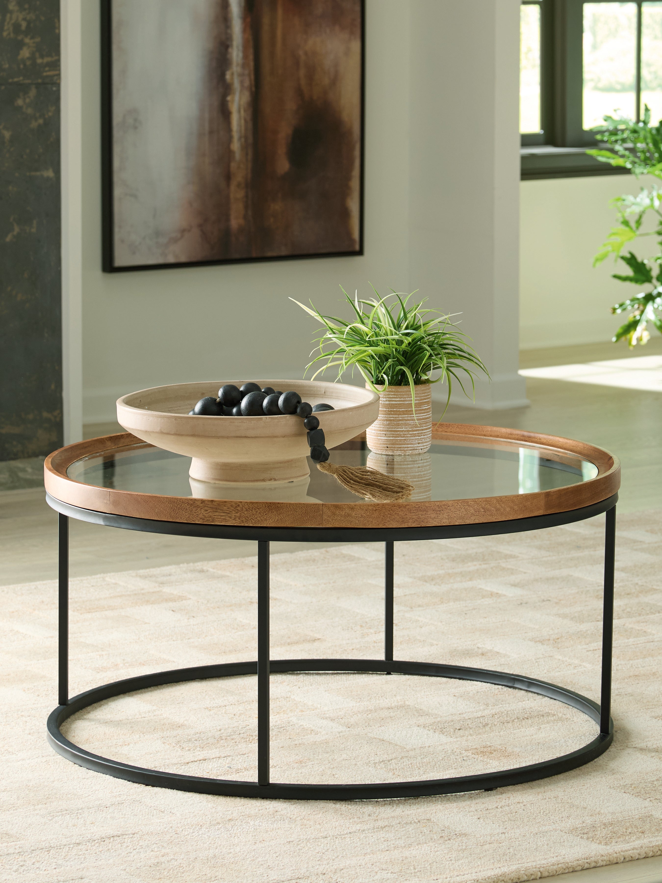 Tampa Furniture Outlet Lutz - Ashley Furniture - Noraluna Coffee Table - Round Cocktail Table - T502-8