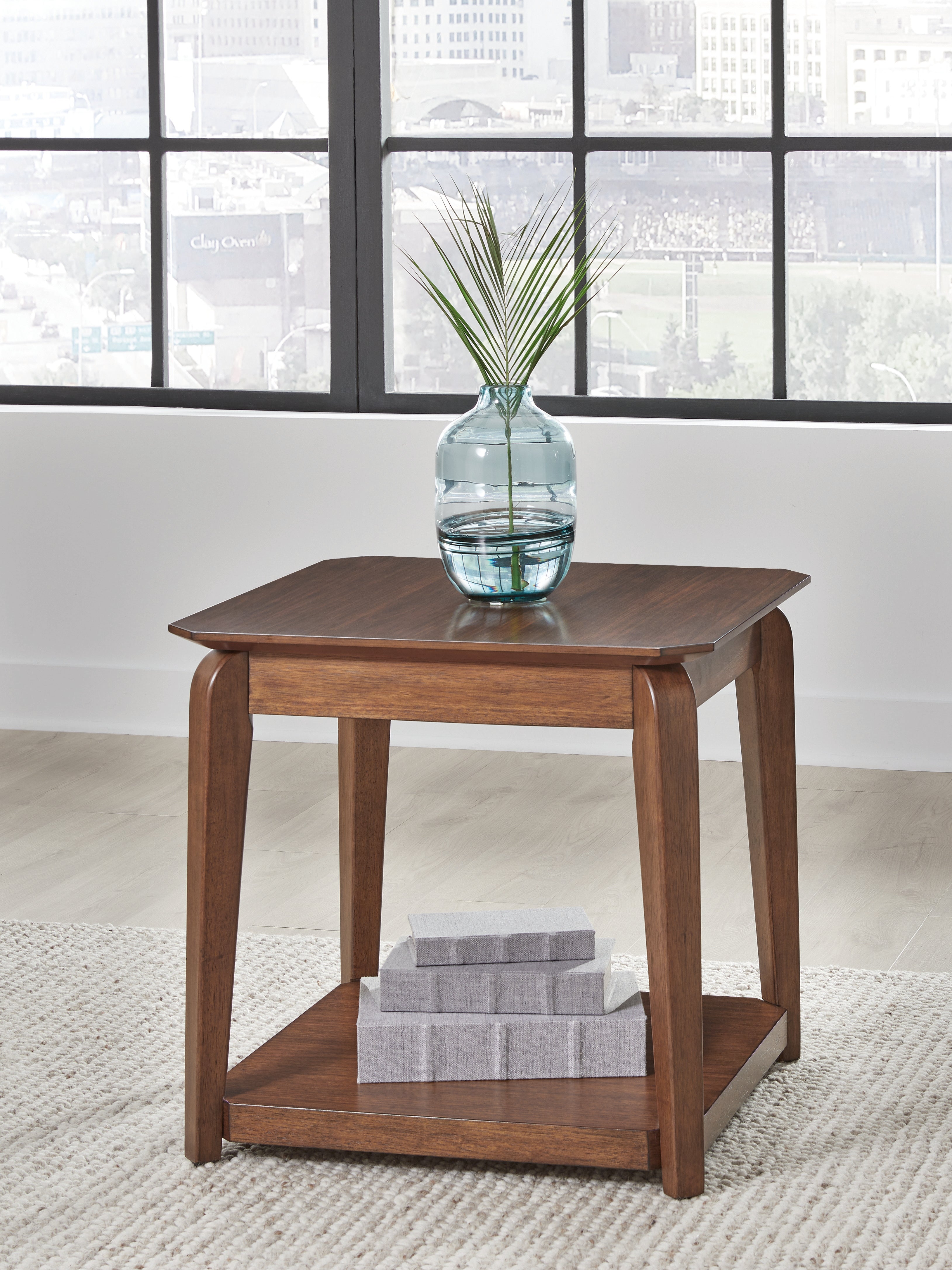 Tampa Furniture Outlet Lutz - Ashley Furniture - Trenmour End Table - Square End Table / Medium Brown - T596-2