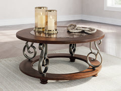 Tampa Furniture Outlet Lutz - Ashley Furniture - Frallyn Coffee Table - Round Cocktail Table / Dark Brown - T623-8