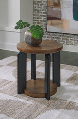 Tampa Furniture Outlet Lutz - Ashley Furniture - Kraeburn End Table - Round End Table / Brown/Black - T624-6