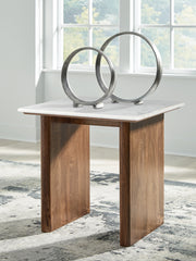 Tampa Furniture Outlet Lutz - Ashley Furniture - Isanti End Table - Square End Table / Light Brown/White - T662-3
