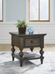 Tampa Furniture Outlet Lutz - Ashley Furniture - Veramond End Table - Square End Table / Dark Brown - T694-2