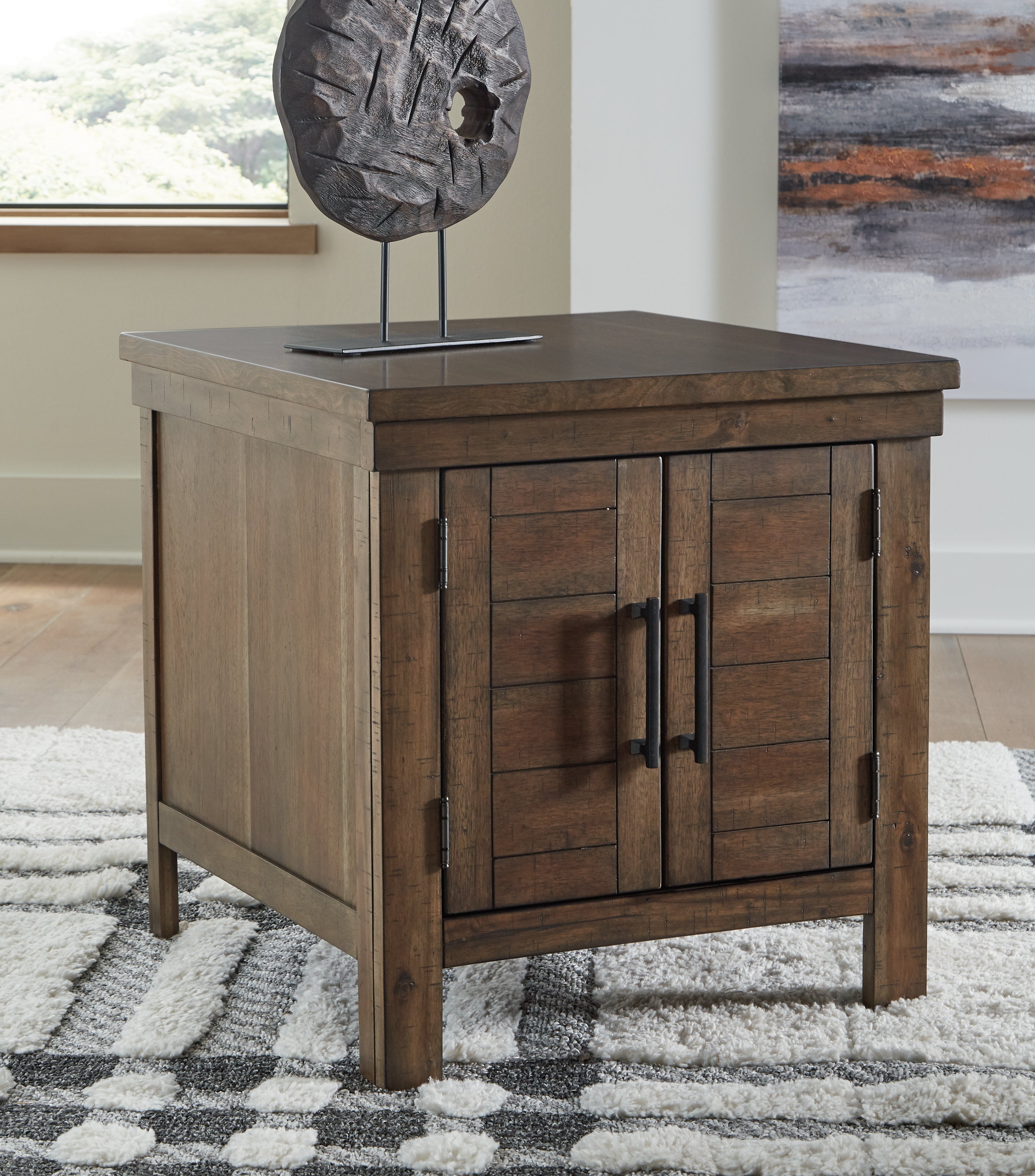 Tampa Furniture Outlet Lutz - Ashley Furniture - Moriville End Table - Rectangular End Table / Grayish Brown - T731-3