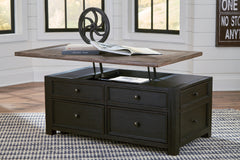 Tampa Furniture Outlet Lutz - Ashley Furniture - Tyler Creek Coffee Table with Lift Top - Lift Top Cocktail Table / Grayish Brown/Black - T736-20