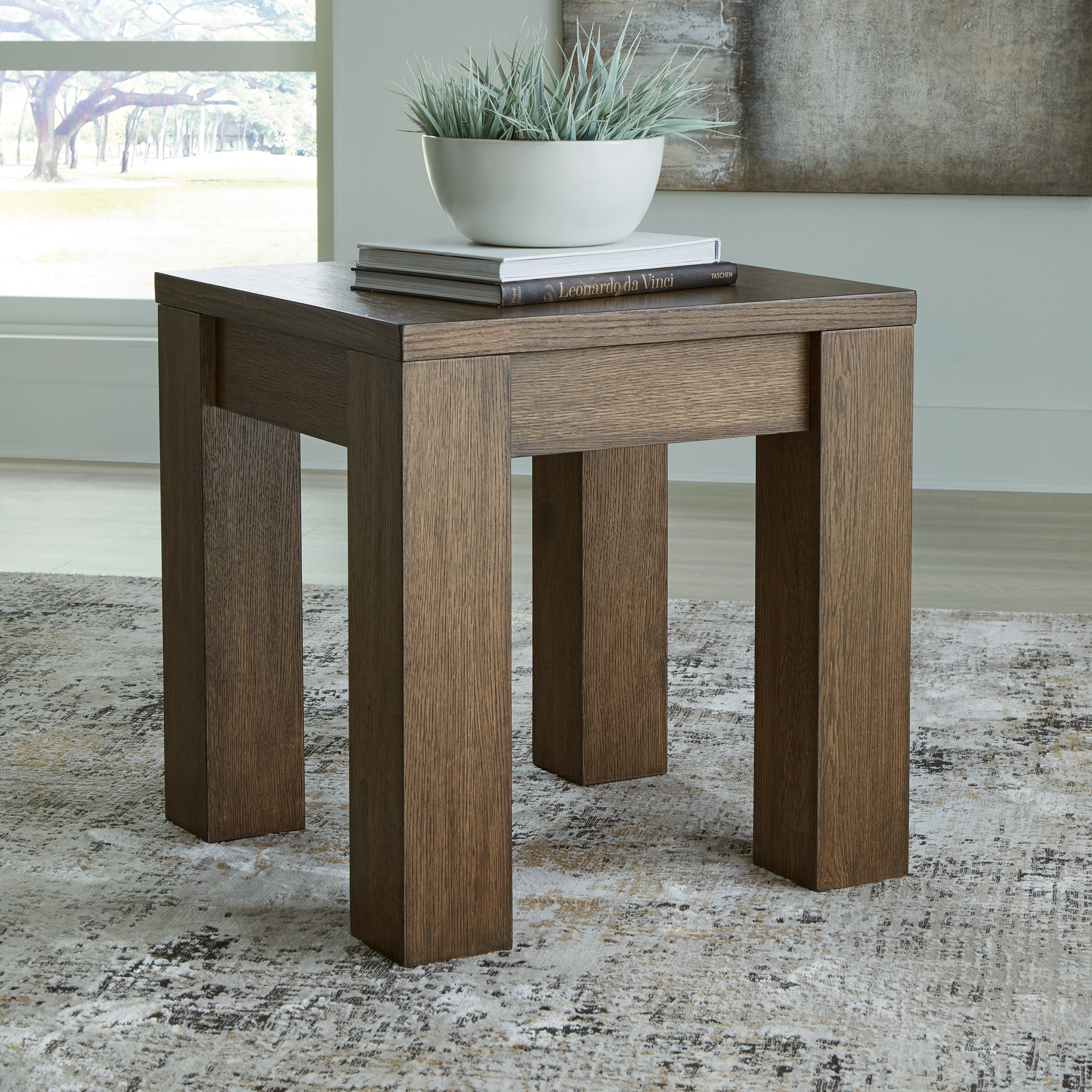 Tampa Furniture Outlet Lutz - Ashley Furniture - Rosswain End Table - Square End Table / Warm Brown - T763-2